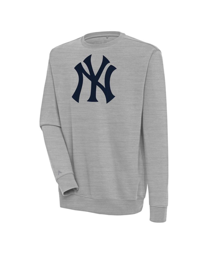 Men's Heather Gray New York Yankees Victory Pullover Sweatshirt
