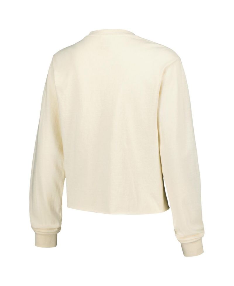 Women's Natural Texas Longhorns Comfort Colors Basketball Cropped Long Sleeve T-Shirt