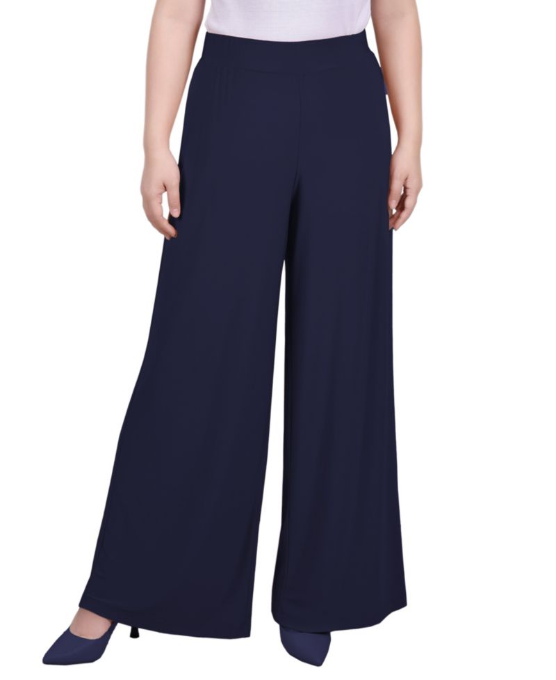 Petite Mid Rise Pull On Wide-Leg Palazzo Pant, In Petite & Petite Short