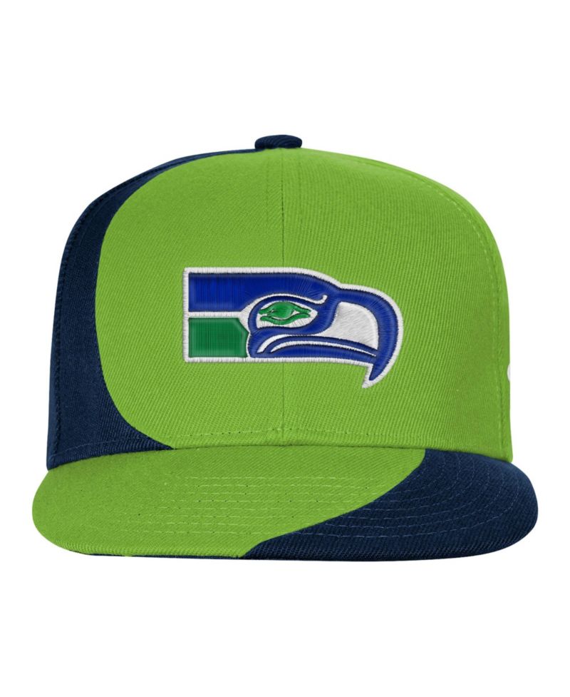 Big Boys and Girls Seattle Seahawks Side Swipe Retro Snapback Hat