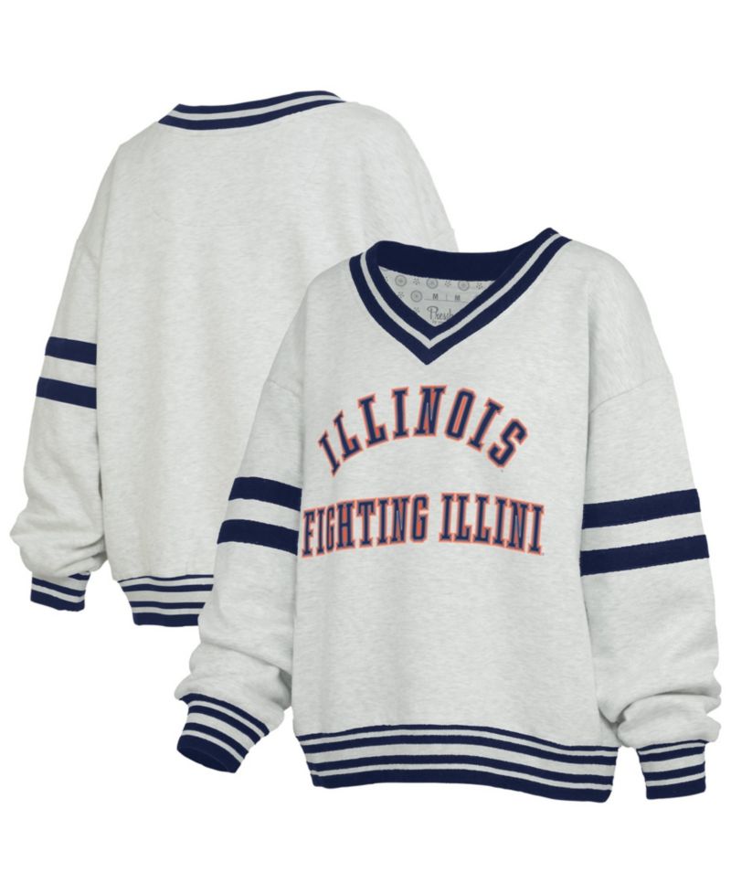 Women's Illinois Fighting Illini Oates Oversized Dropped-Shoulder V-Neck Sweatshirt