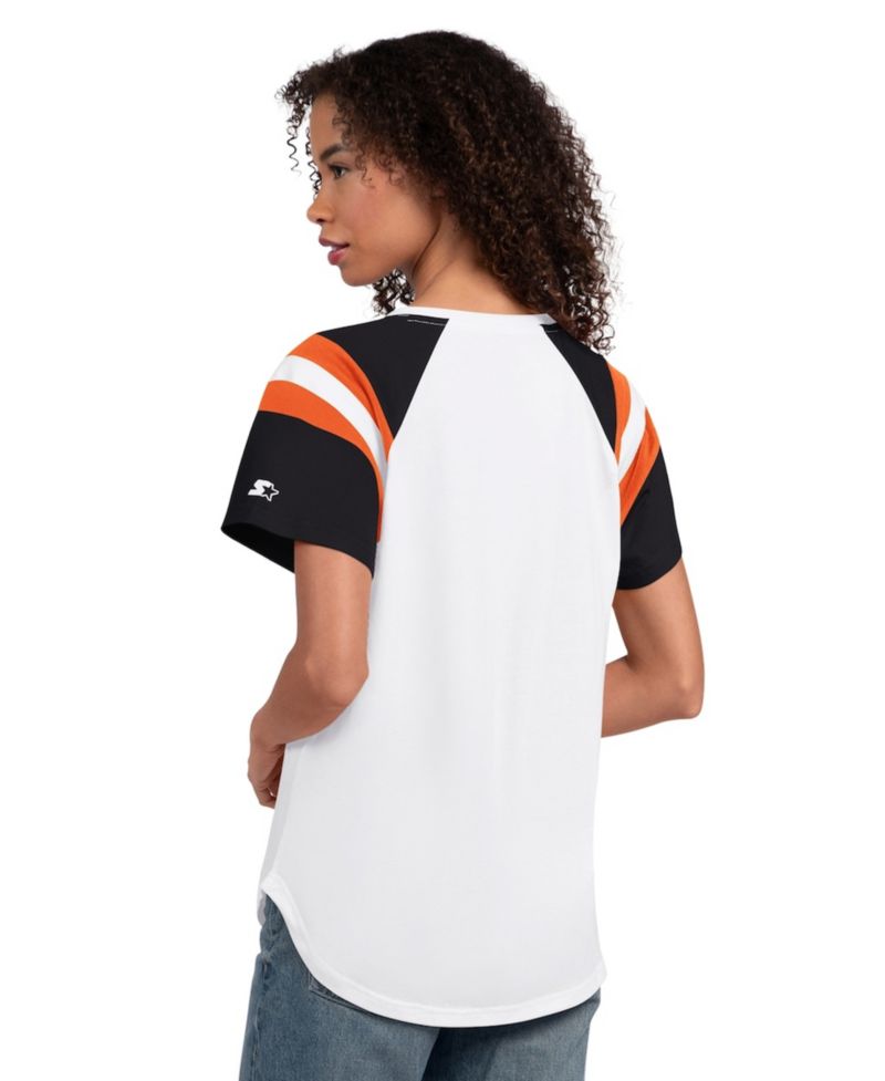 Women's White San Francisco Giants Game On Notch Neck Raglan T-Shirt
