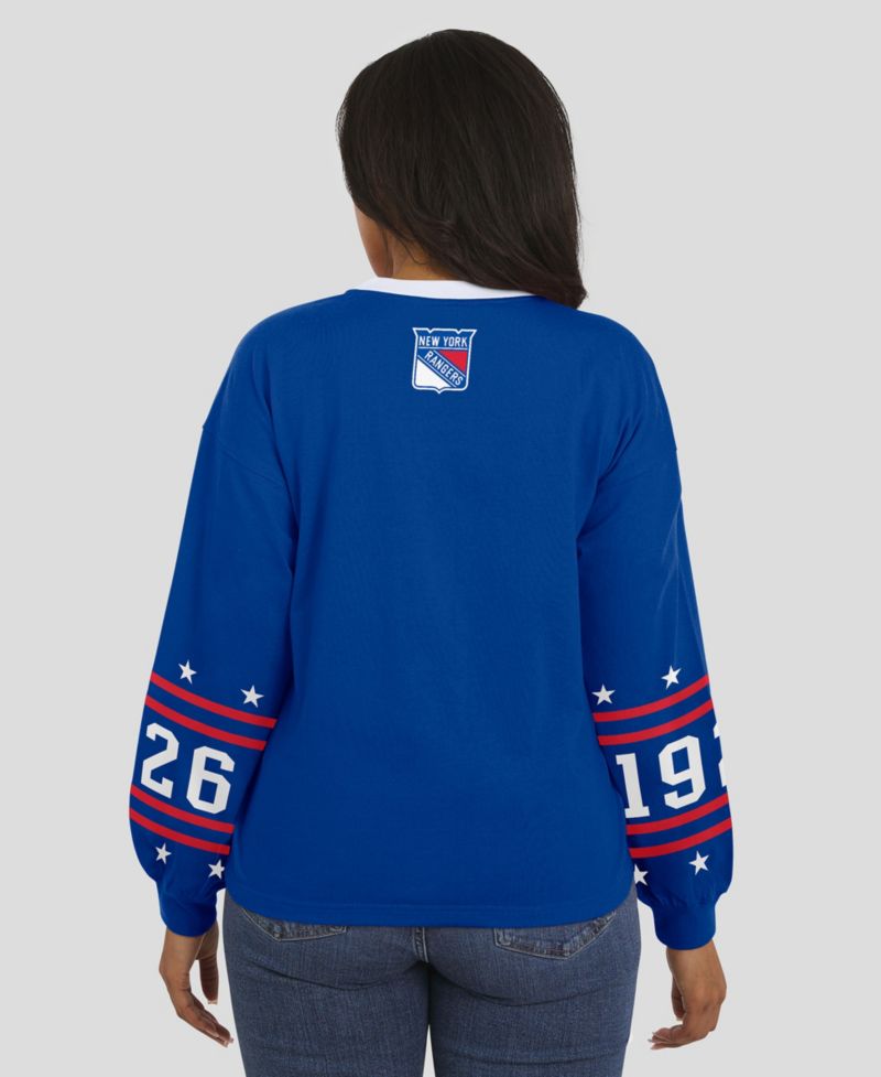 Women's Blue New York Rangers Long-Sleeve Sport T-Shirt