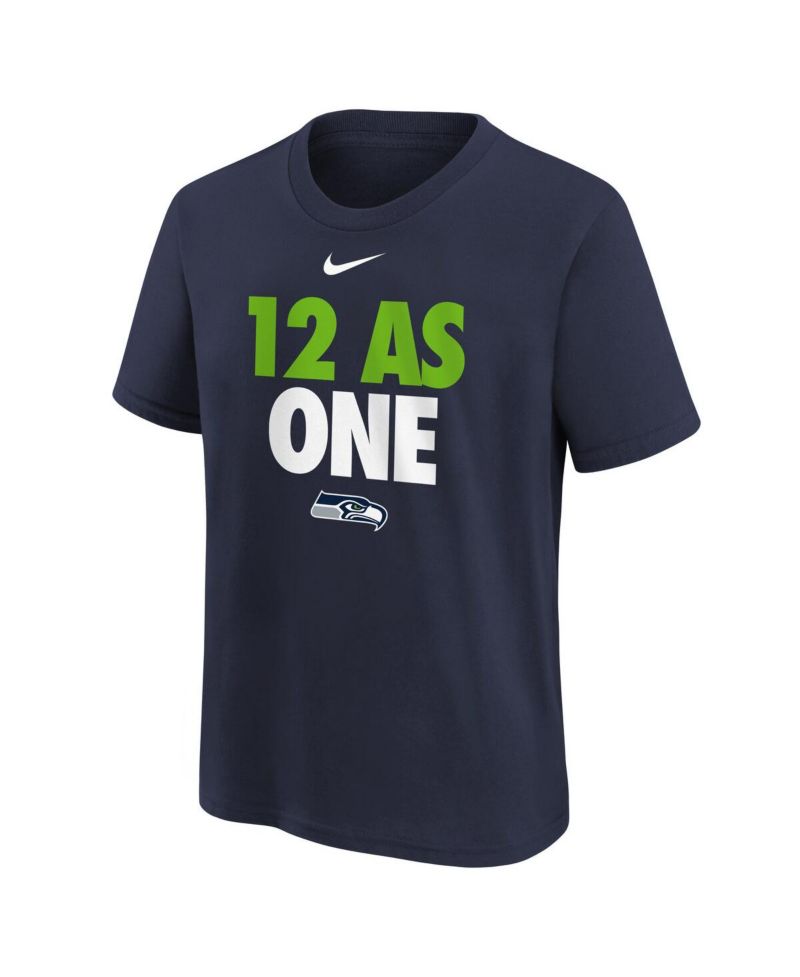 Big Boys and Girls College Navy Seattle Seahawks 12 As One T-Shirt