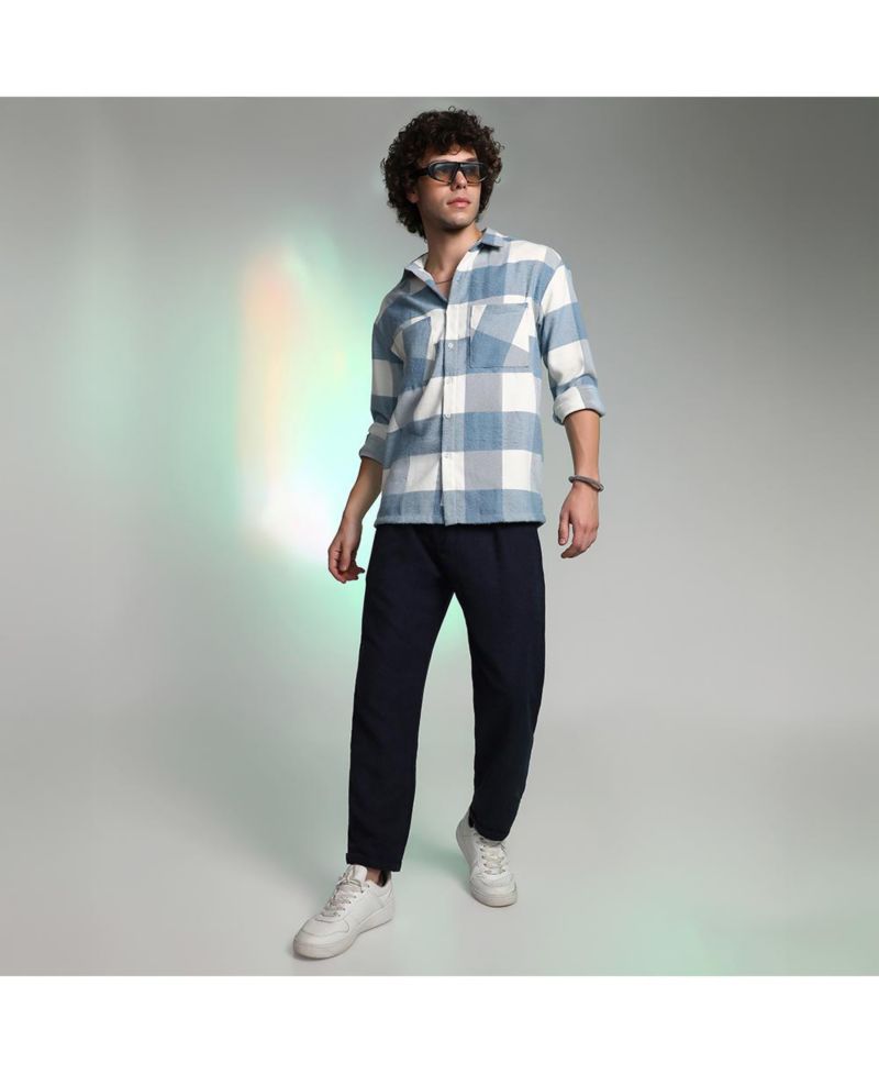 Men's Powder Blue Buffalo Utility Shacket