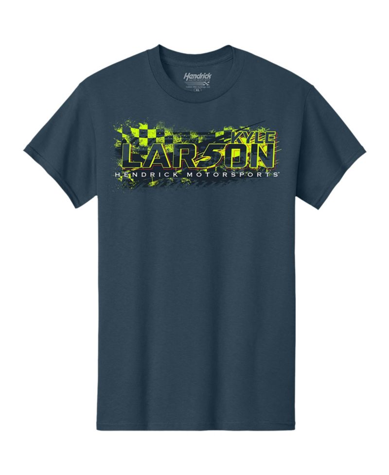 Men's Navy Kyle Larson 5 HendrickCars.com Valvoline Dual Sponsor T-Shirt