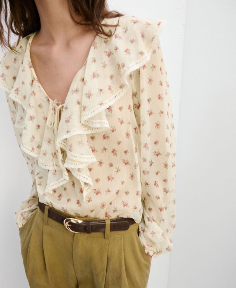 Women's Ruffled Floral Blouse