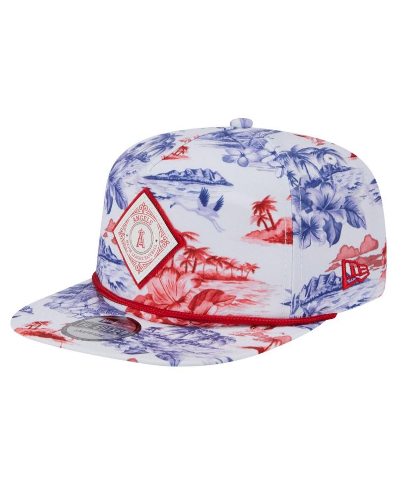 Men's White Los Angeles Angels Printed Island Golfer Snapback Hat