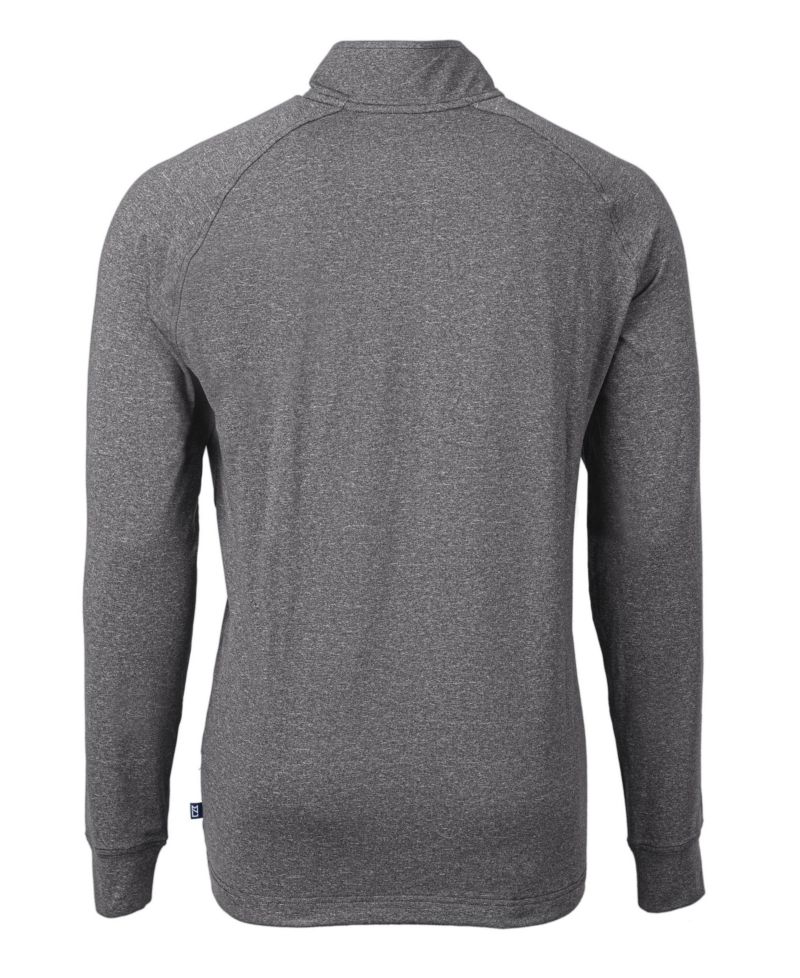 Men's Cutter and Buck Adapt Knit Heather Quarter Zip Pullover