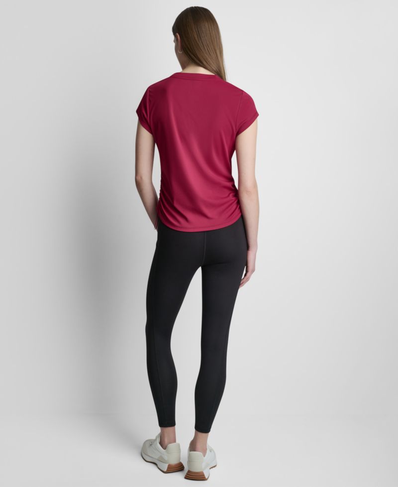 Women's Ruched Side Seams V-Neck Tech T-Shirt