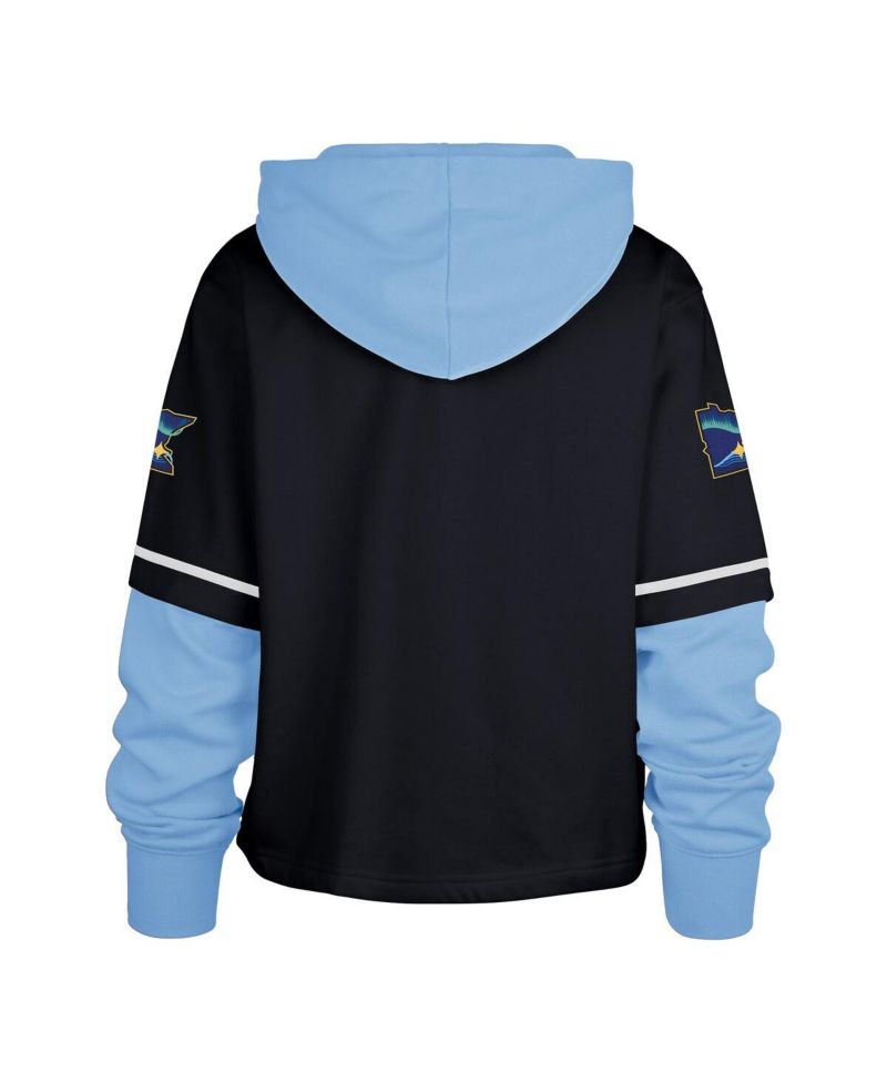 Women's Navy Minnesota Twins City Connect Shortstop Cropped Pullover Hoodie