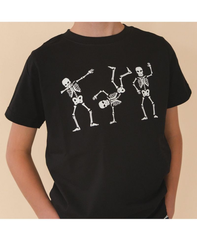Little Boys Glow In The Dark Silly Skelly Halloween Short Sleeve T-Shirt