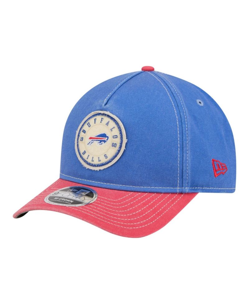 Men's Royal/Red Buffalo Bills 9FORTY Felt A-Frame Adjustable Hat