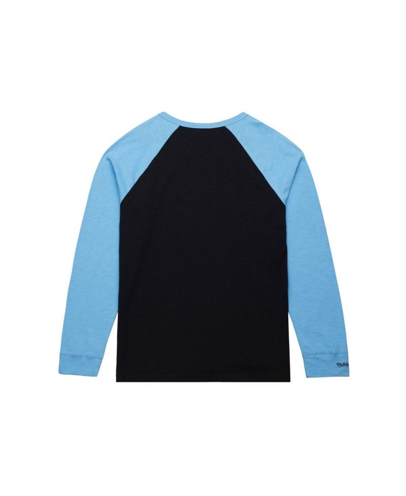 Men's Black/Light Blue Utah Mammoth Legendary Slub Long Sleeve Raglan T-Shirt
