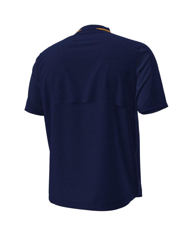 Men's Navy Notre Dame Fighting Irish 2026 Sideline Motivate Woven Quarter-Zip Pullover