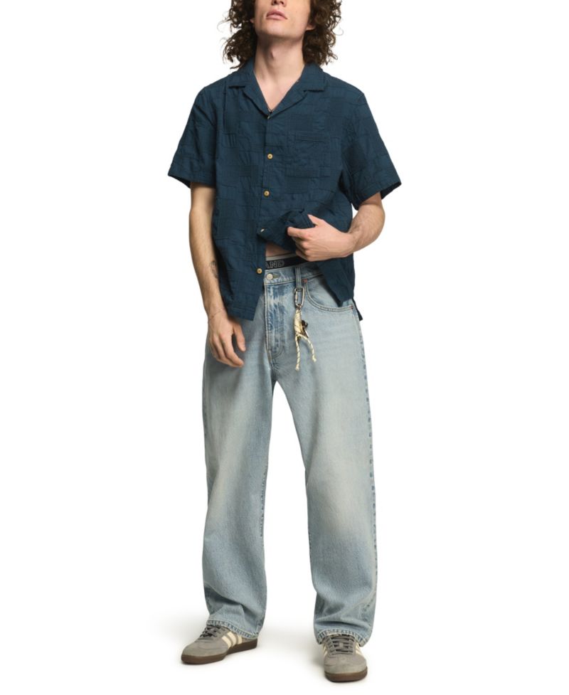 Men's Novelty Textured Camp Collar Shirt