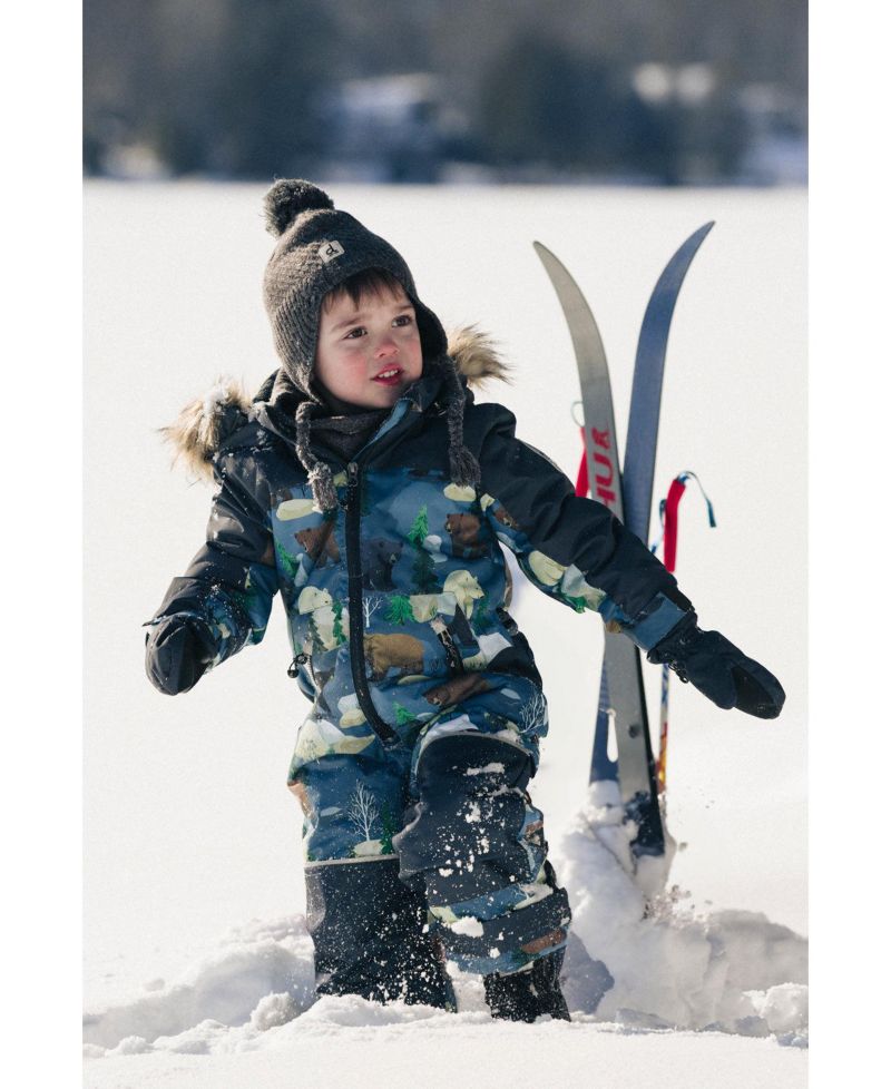 Little and Big Boy ( 6 TO 8 ) One Piece Discover Snowsuit Bear Print