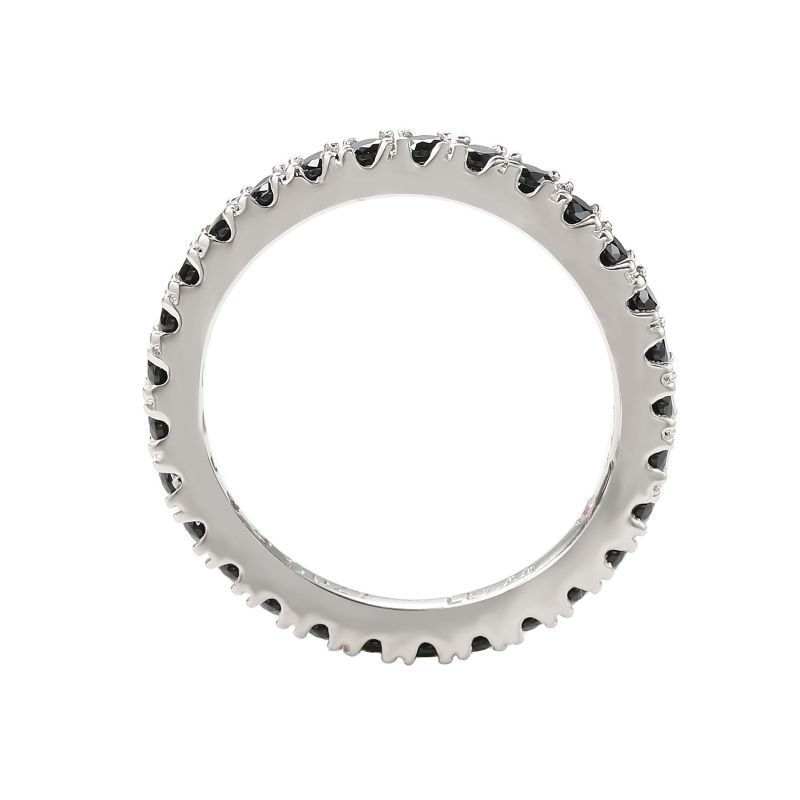 Suzy Levian Sterling Silver Thin Cubic Zirconia Eternity Band Ring