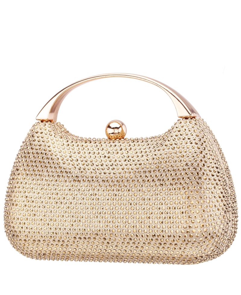 Crystal Minaudiere with Metal Handle