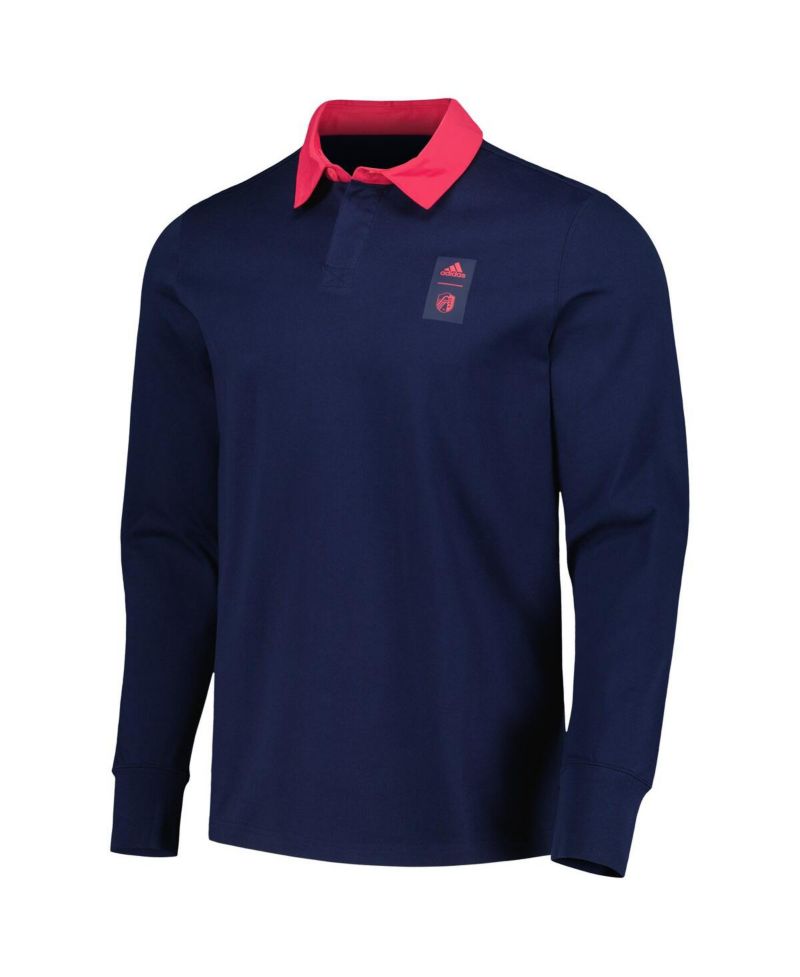 Men's 2023 Player Navy St. Louis City SC Travel Long Sleeve Polo Shirt