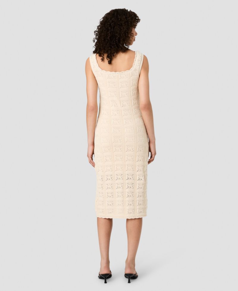 Women's Nellis Square Crochet Knit Midi Dress