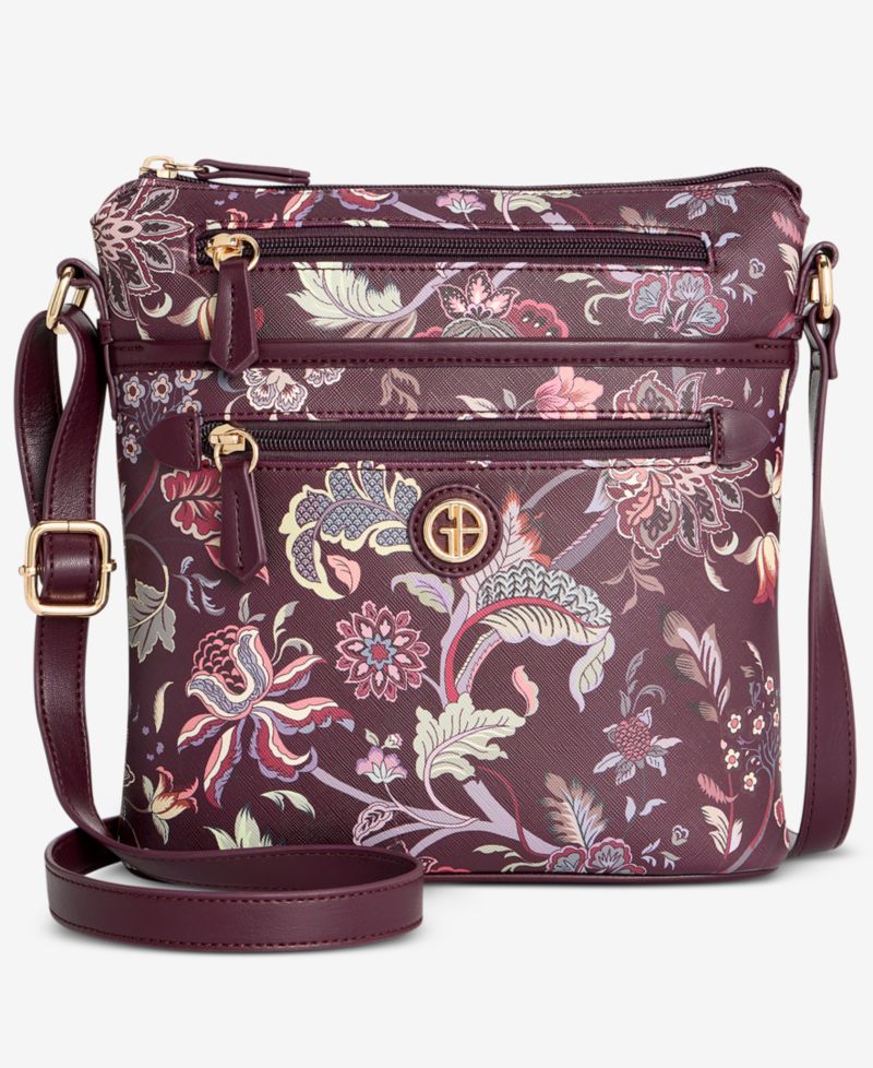 Dark Floral North South Crossbody Bag