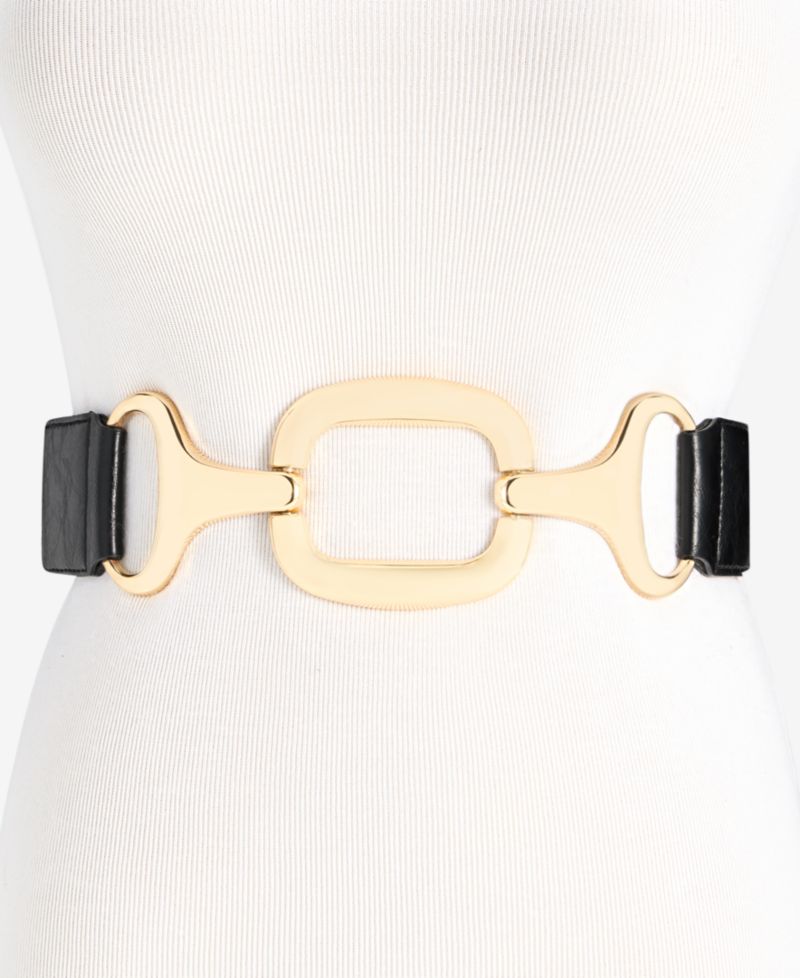 Chunky Hardware Stretch Straw Belt