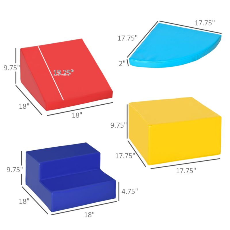 4pc Foam Block Kids Crawl & Climb Set, Easy-to-clean, Lightweight