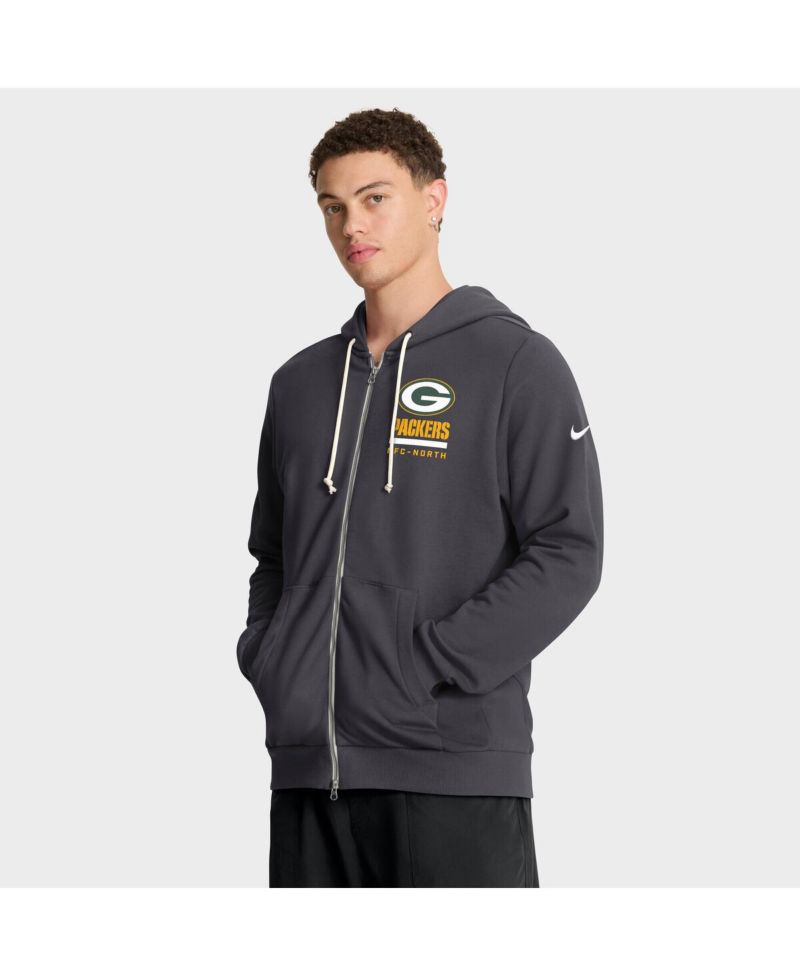 Men's Anthracite Green Bay Packers Sideline Standard Issue Utility Player Dri-FIT Full-Zip Hoodie