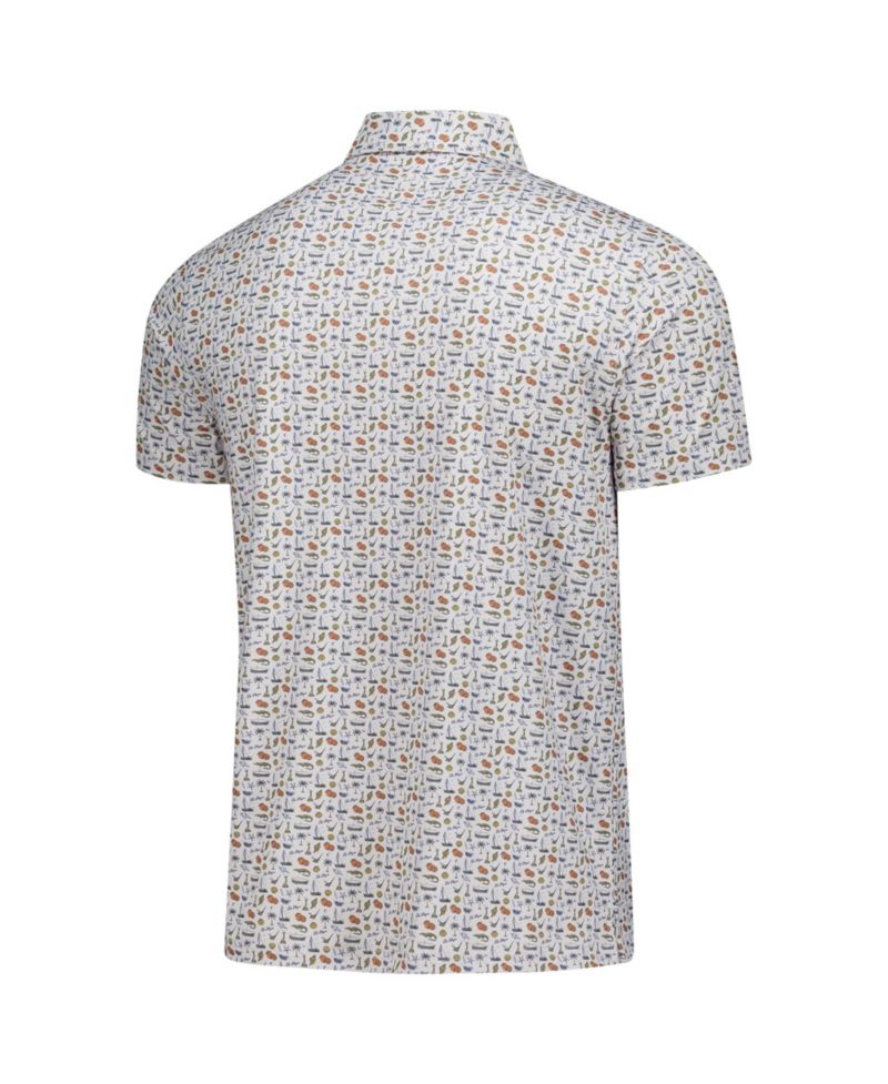 Men's White THE PLAYERS Florida Garb Printed Polo Shirt