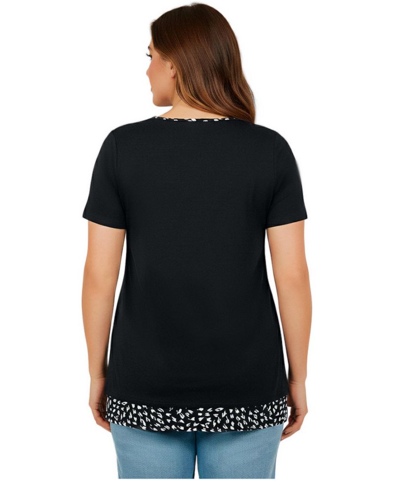 Women's Short Sleeve Layered Tunic