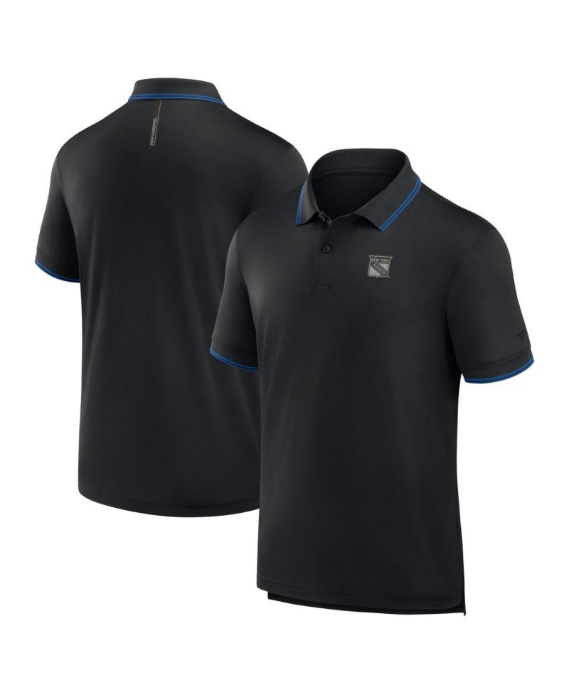 Men's Black New York Rangers Front Office Move Mono Polo Shirt