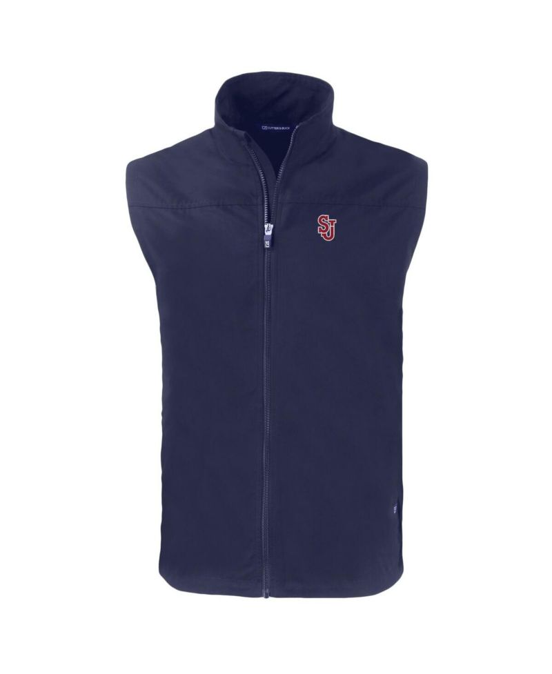 Men's Navy St. John's Red Storm Charter Eco Full-Zip Vest