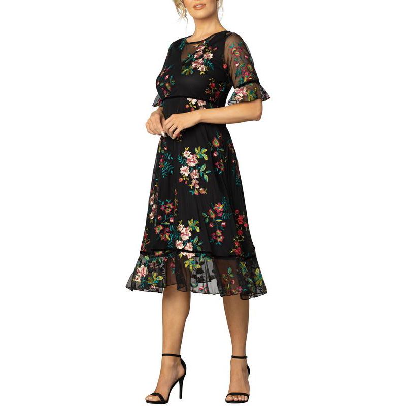 Women's Wildflower Embroidered Floral Mesh Dress