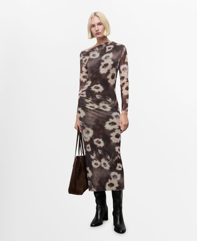 Women's Asymmetrical Floral Print Dress