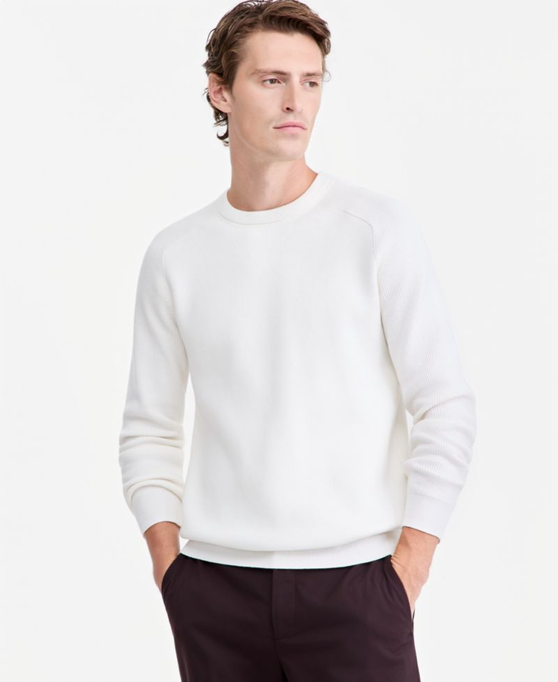 Men's Crewneck Saddle-Shoulder Sweater, Macy's Exclusive