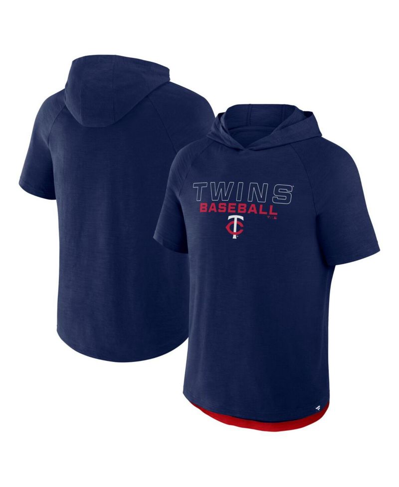 Men's Navy Minnesota Twins Clubhouse Optimal Play Raglan Hoodie T-Shirt