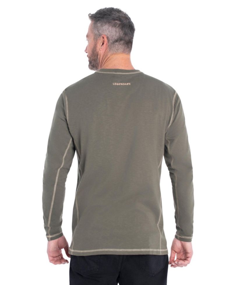 Mens Maverick Slub Henley Long Sleeve Shirt