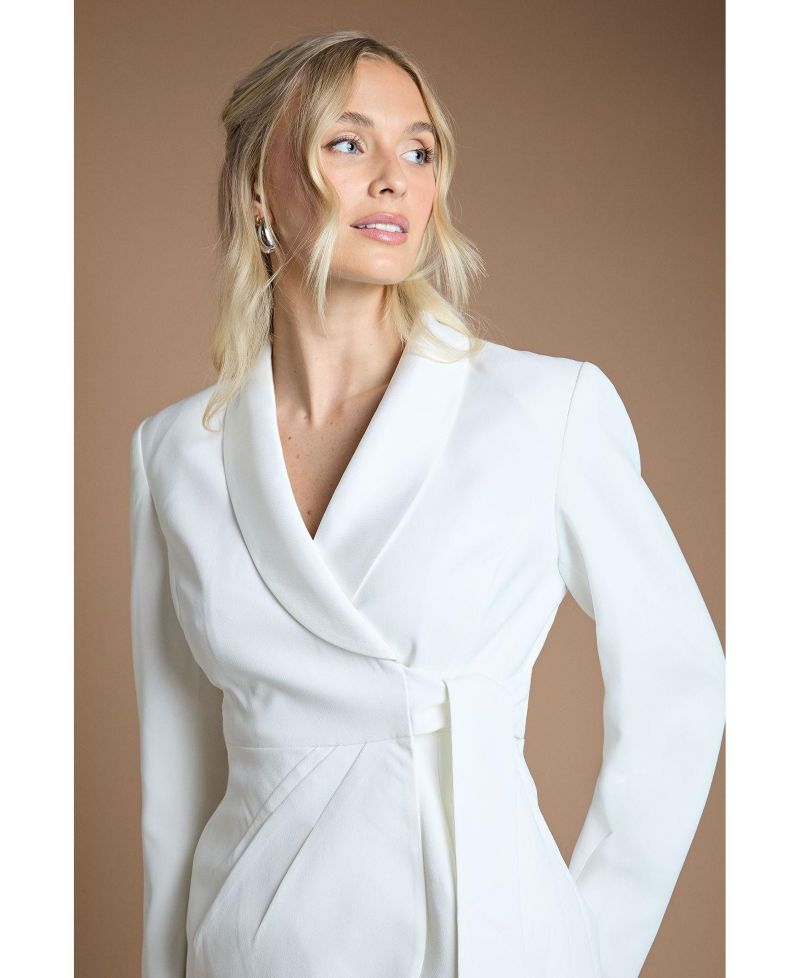 Women's Bridal Satin Wrap-Front Blazer
