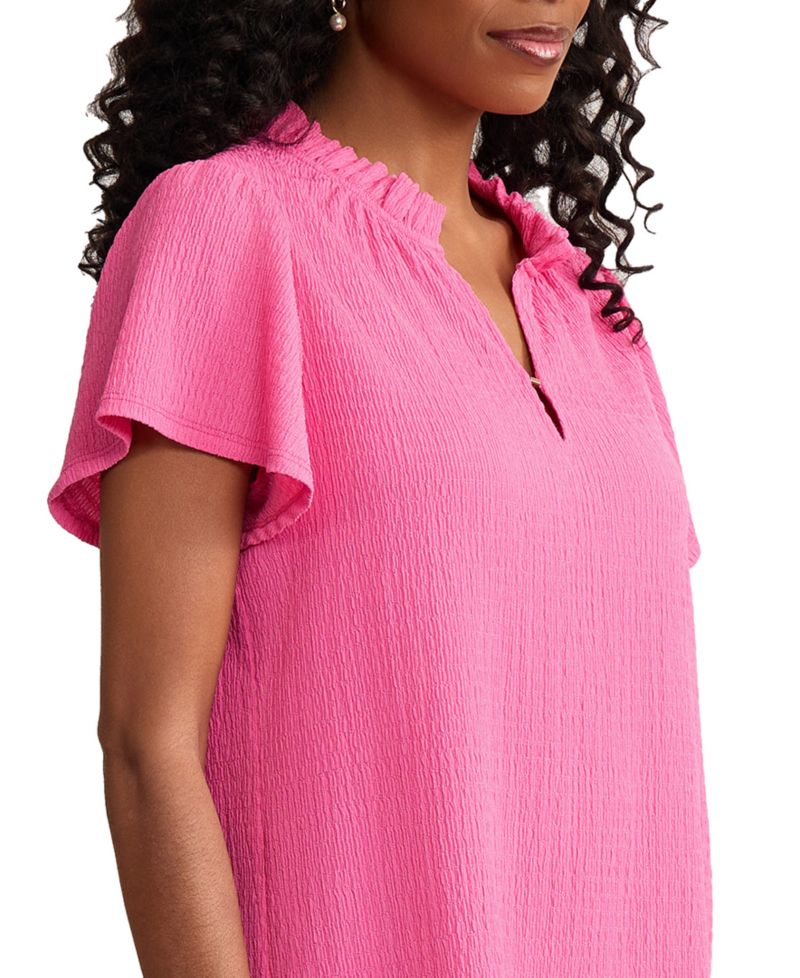Women's Flutter-Sleeve V-Neck Top