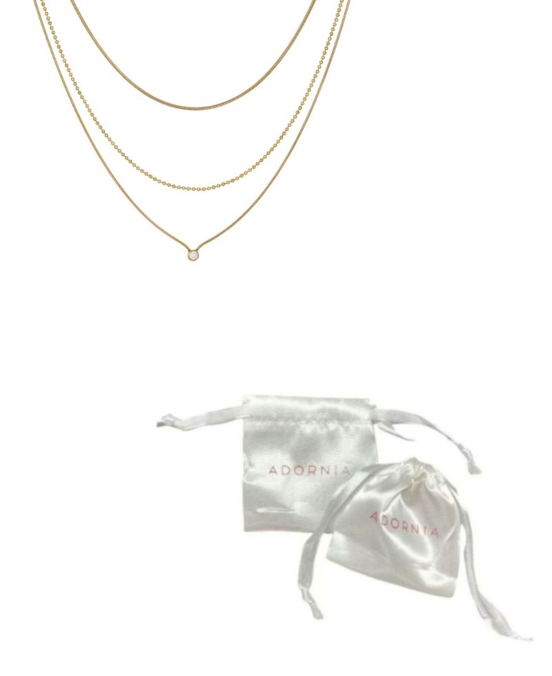 Tarnish Resistant Gold Set of 3 Connected Necklace