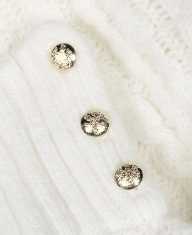 Cable-Knit Button Accent Poncho