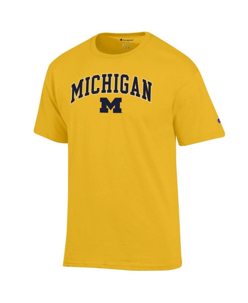 Men's Maize Michigan Wolverines Arch Over Logo T-Shirt