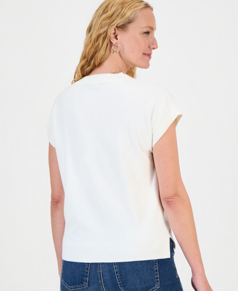 Women's Sleeveless V-Neck Sweater