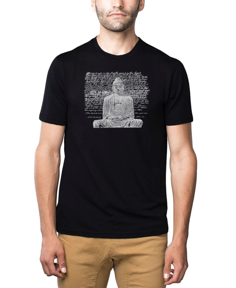 Men's Cotton/Poly Blend Word Art T-Shirt - Zen Buddha