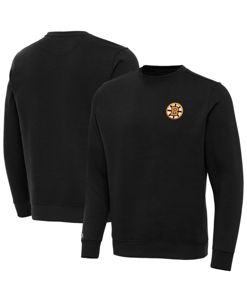 Men's Black Boston Bruins Victory Pullover Sweatshirt