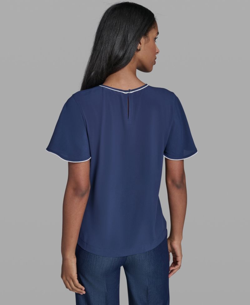 Women's Crew Neck Short-Sleeve Blouse