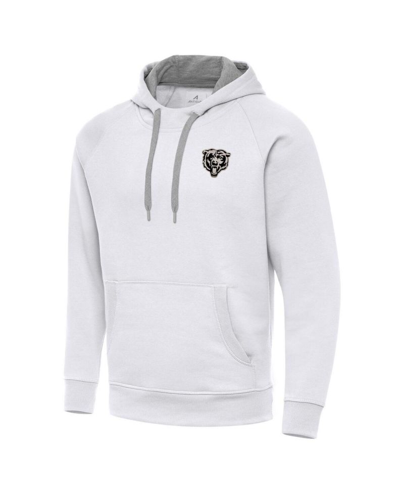 Men's White Chicago Bears Brushed Carbon Victory Pullover Hoodie