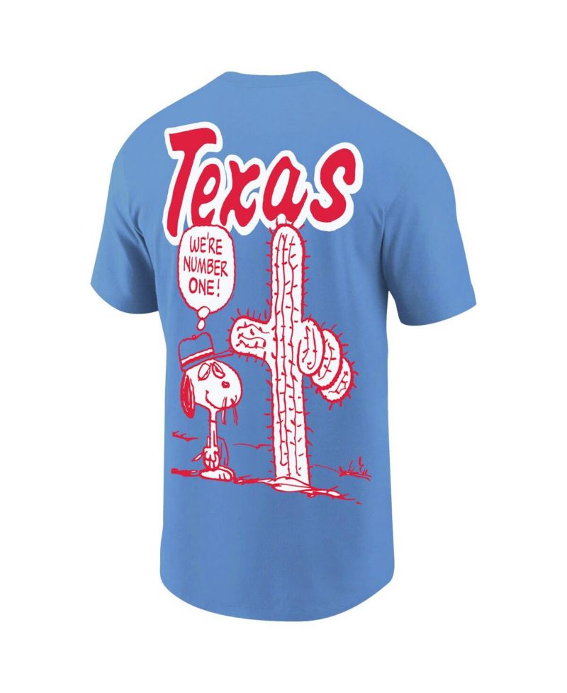 Men's Royal Peanuts Texas Baseball T-Shirt