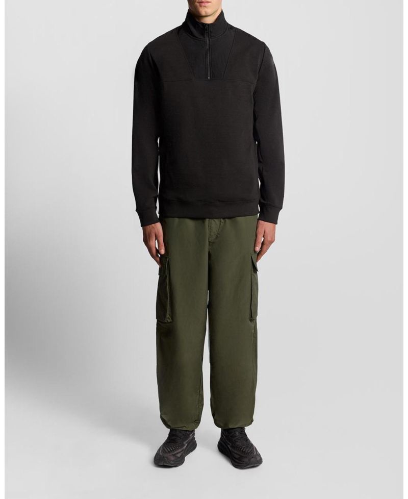 Men's Panelled Hybrid Quarter Zip Sweatshirt